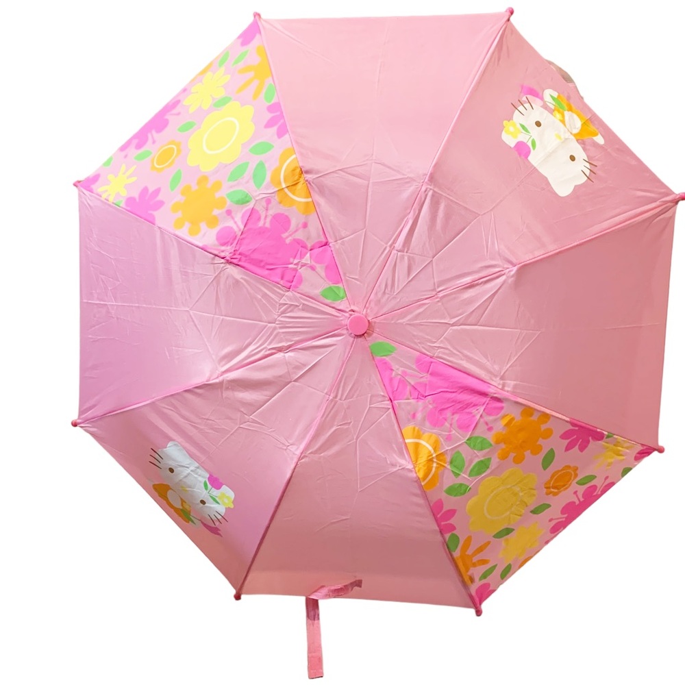 Hello Kitty Umbrella Pink Logo Sanrio 2007 Women's Accessory - Picture 1 of 11